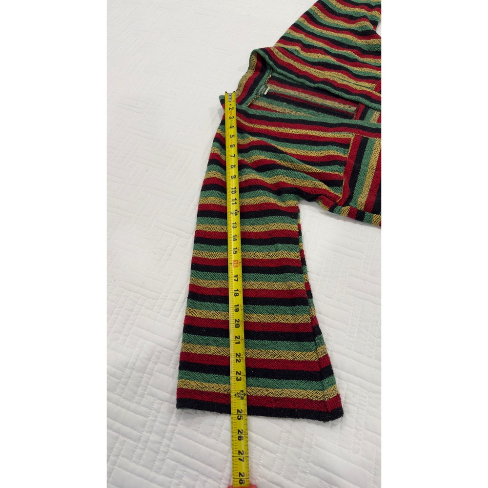 Kathmandu Imports Striped Cotton‎ Cardigan Jacket Red Green Yellow Black Nepal - Picture 7 of 7